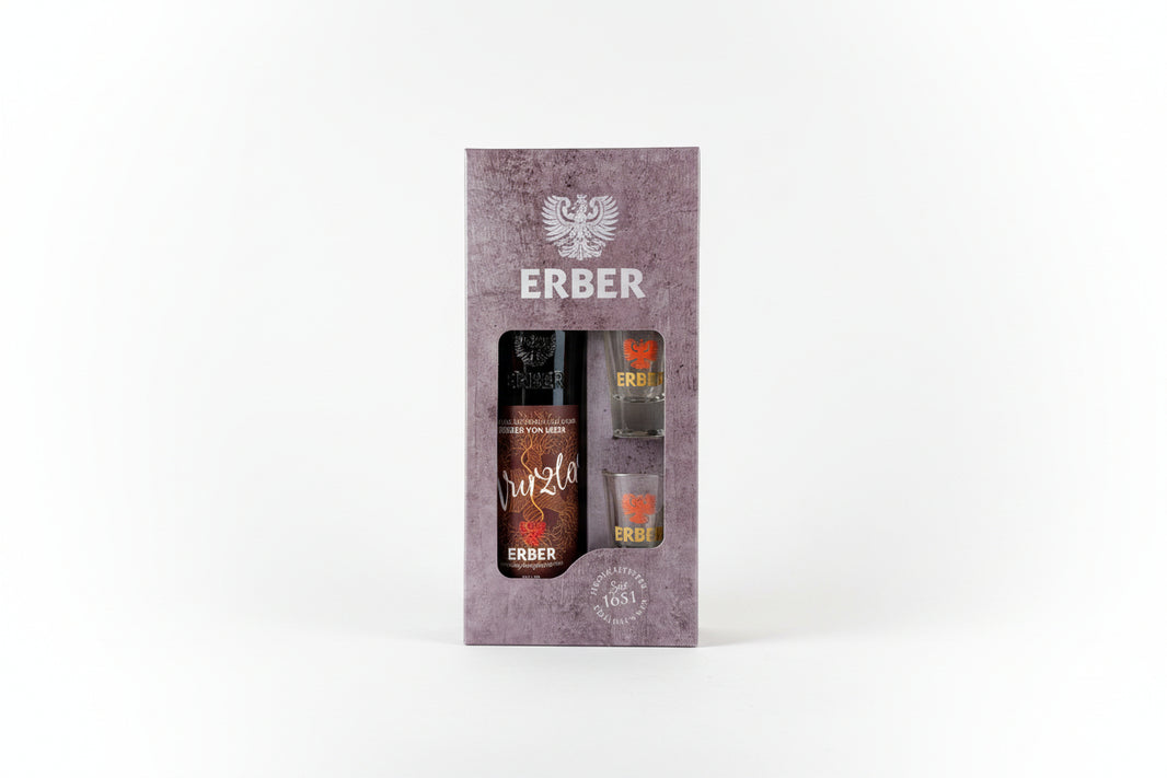 Geschenkset Wurzler 40% - 500 ml + 2 Gläser