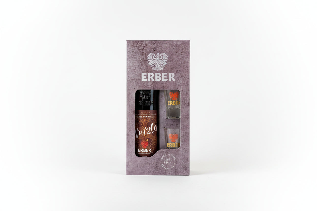 Geschenkset Wurzler 40% - 500 ml + 2 Gläser