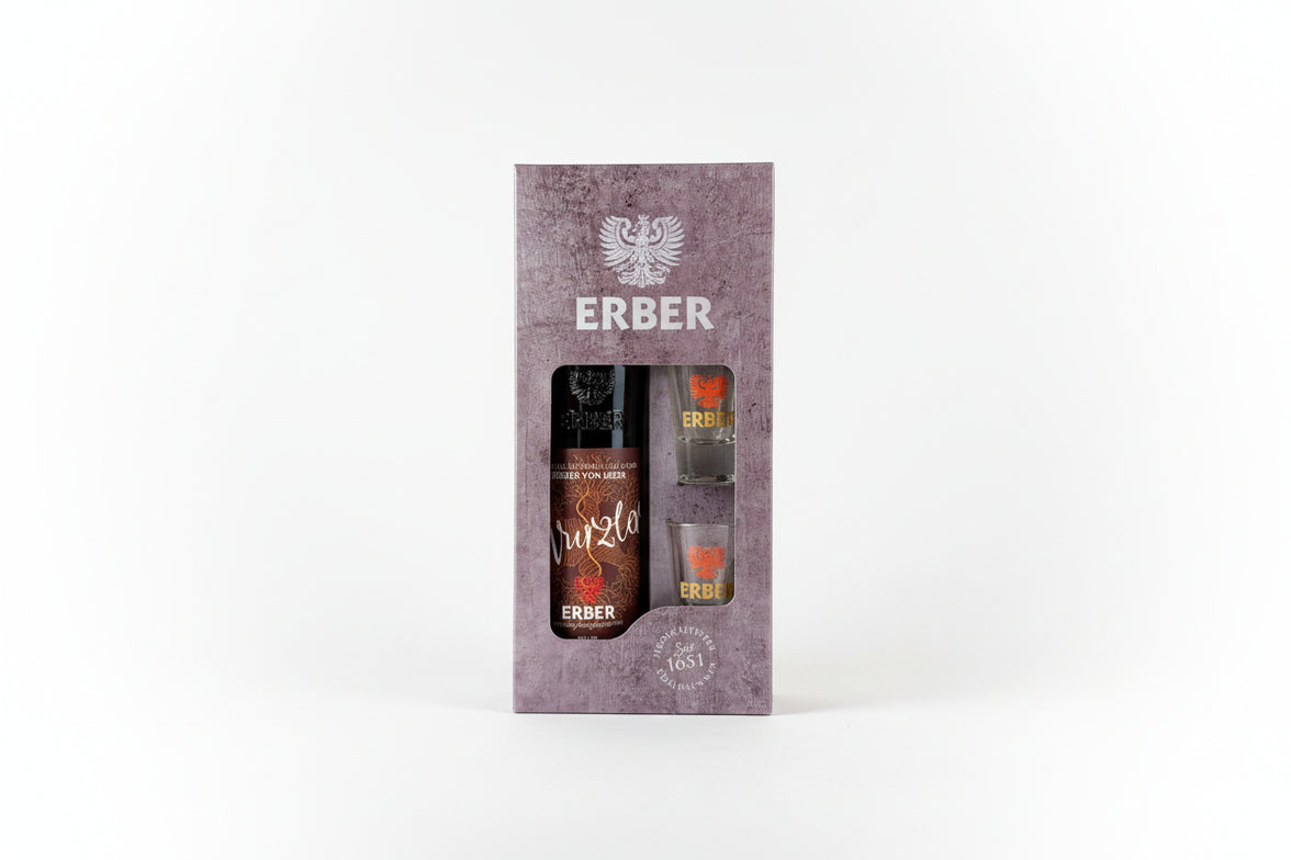 Geschenkset Wurzler 40% - 500 ml + 2 Gläser