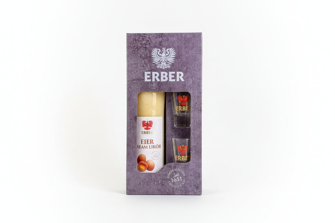 Geschenkset Eierliköre 15% - 500ml + 2 Gläser